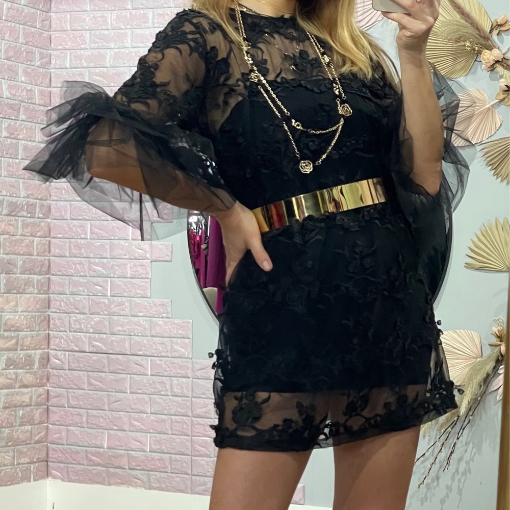 Embroidery Lace mini dress